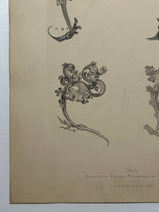 19th Century Decorative Art Ornament Lithograph Portfolio Print Germany 1877 #6   - TvMovieCards.com