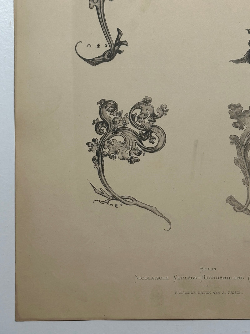 19th Century Decorative Art Ornament Lithograph Portfolio Print Germany 1877 #6   - TvMovieCards.com