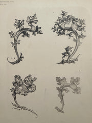19th Century Decorative Art Ornament Lithograph Portfolio Print Germany 1877 #6   - TvMovieCards.com