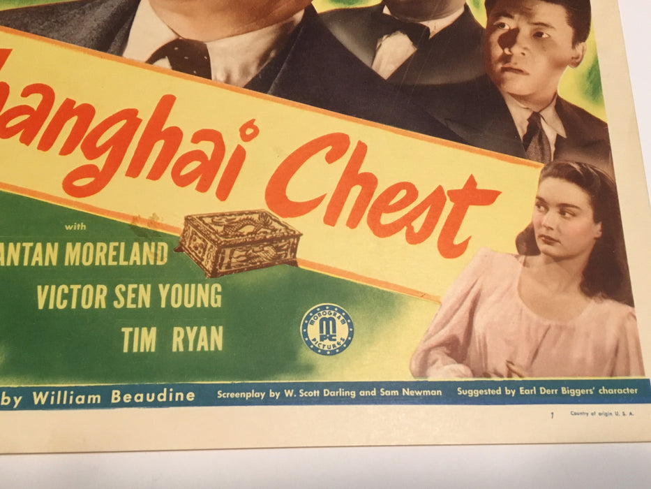 Original Charlie Chan - Shanghai Chest Lobby Card #1 Roland Winters Moreland   - TvMovieCards.com
