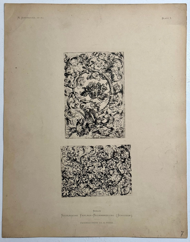 19th Century Decorative Art Ornament Lithograph Portfolio Print Germany 1877 #7   - TvMovieCards.com