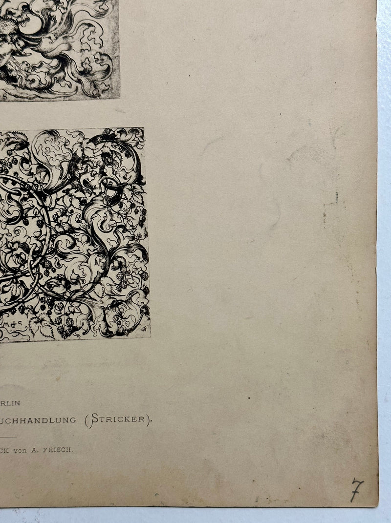 19th Century Decorative Art Ornament Lithograph Portfolio Print Germany 1877 #7   - TvMovieCards.com