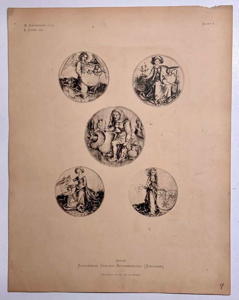 19th Century Decorative Art Ornament Lithograph Portfolio Print Germany 1877 #9   - TvMovieCards.com