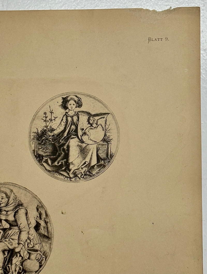 19th Century Decorative Art Ornament Lithograph Portfolio Print Germany 1877 #9   - TvMovieCards.com