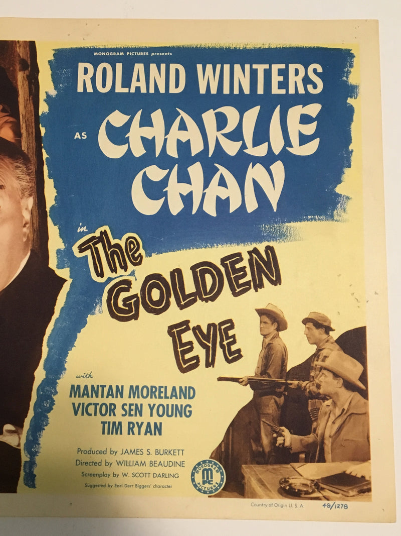 Original Charlie Chan - The Golden Eye Lobby Card #1 Roland Winters Moreland   - TvMovieCards.com