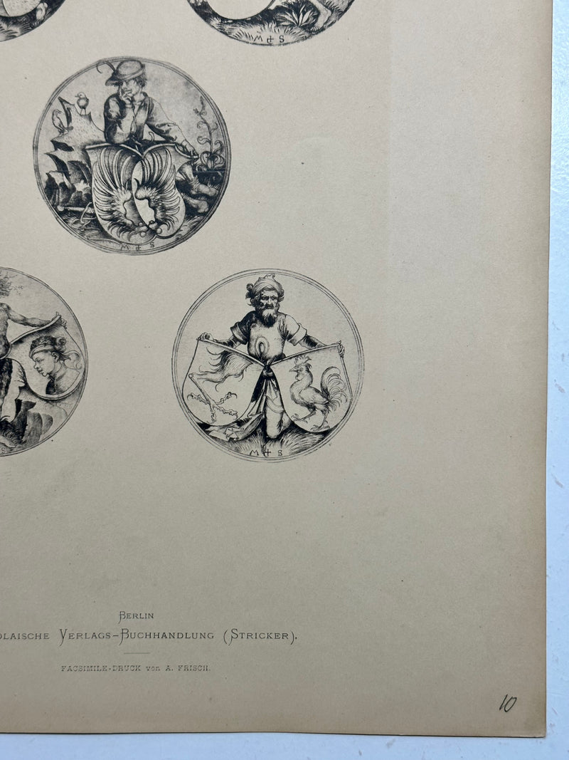 19th Century Decorative Art Ornament Lithograph Portfolio Print Germany 1877 #10   - TvMovieCards.com