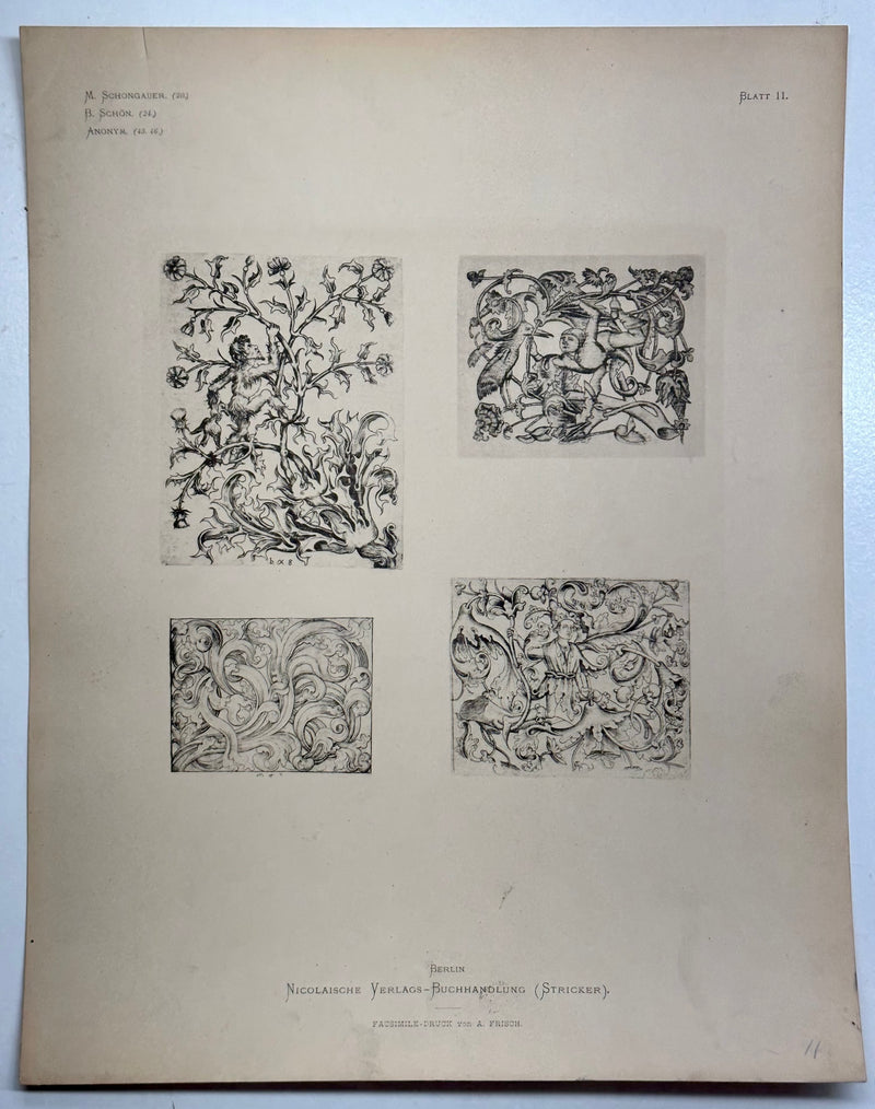 19th Century Decorative Art Ornament Lithograph Portfolio Print Germany 1877 #11   - TvMovieCards.com