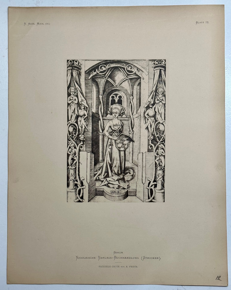 19th Century Decorative Art Ornament Lithograph Portfolio Print Germany 1877 #12   - TvMovieCards.com