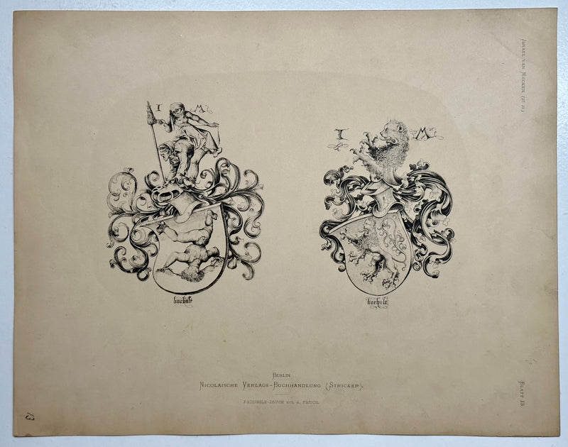 19th Century Decorative Art Ornament Lithograph Portfolio Print Germany 1877 #13   - TvMovieCards.com