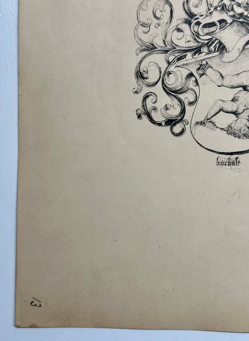 19th Century Decorative Art Ornament Lithograph Portfolio Print Germany 1877 #13   - TvMovieCards.com