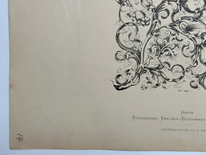 19th Century Decorative Art Ornament Lithograph Portfolio Print Germany 1877 #14   - TvMovieCards.com