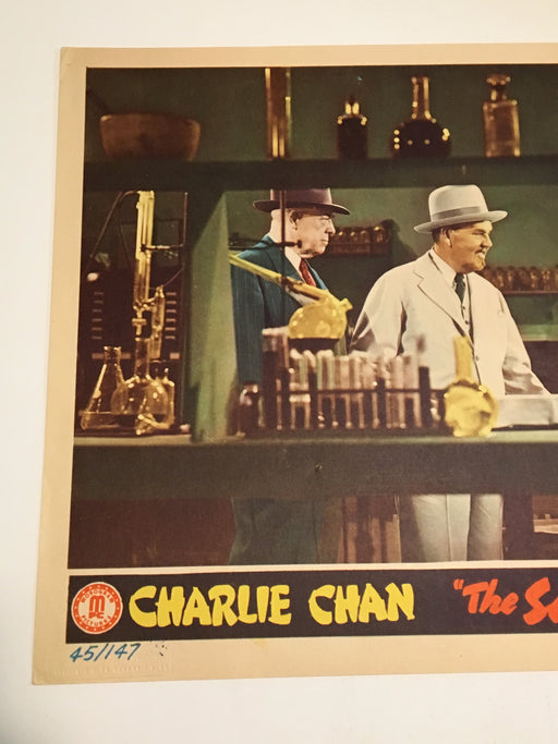 Original Charlie Chan - Scarlet Clue Lobby Card #1 Sidney Toler Mantan Moreland   - TvMovieCards.com