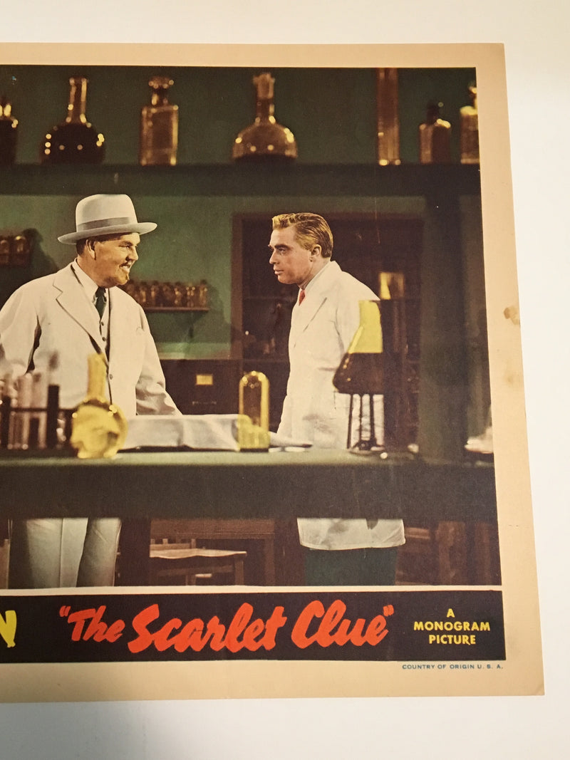 Original Charlie Chan - Scarlet Clue Lobby Card #1 Sidney Toler Mantan Moreland   - TvMovieCards.com