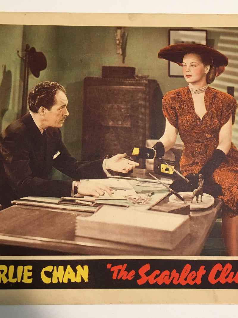 Original Charlie Chan - Scarlet Clue Lobby Card #4 Sidney Toler Mantan Moreland   - TvMovieCards.com