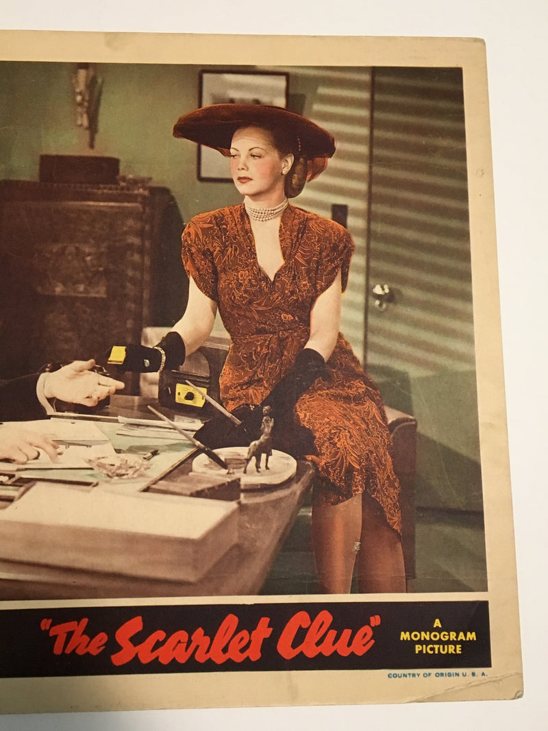 Original Charlie Chan - Scarlet Clue Lobby Card #4 Sidney Toler Mantan Moreland   - TvMovieCards.com