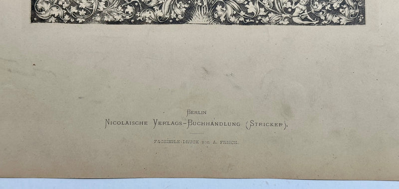 19th Century Decorative Art Ornament Lithograph Portfolio Print Germany 1877 #17   - TvMovieCards.com