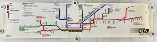 Original 1964 Chicago Transit CTA Train 'L' System Map- Carcard Map 11"x47"   - TvMovieCards.com
