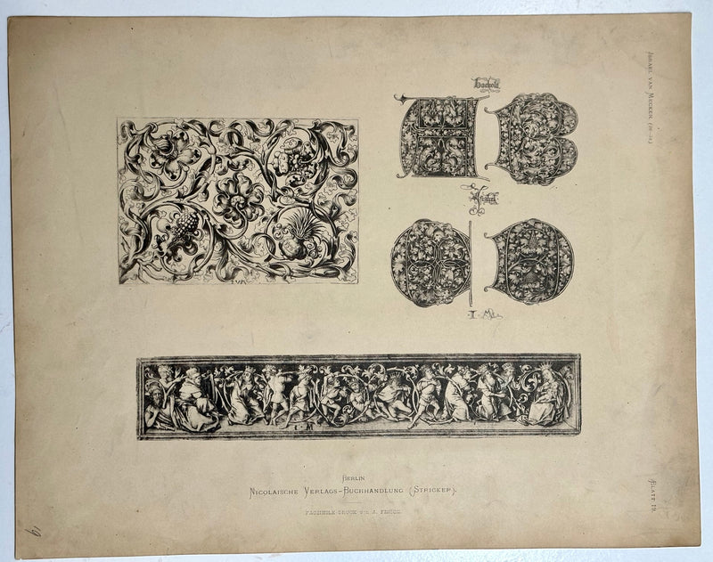 19th Century Decorative Art Ornament Lithograph Portfolio Print Germany 1877 #19   - TvMovieCards.com