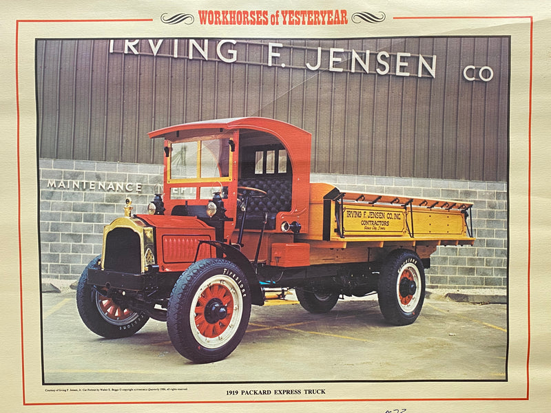 Carretta Trucking Workhorses of Yesteryear Calendar 1919 Packard Nov/Dec 1986   - TvMovieCards.com