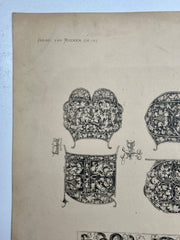 19th Century Decorative Art Ornament Lithograph Portfolio Print Germany 1877 #19   - TvMovieCards.com