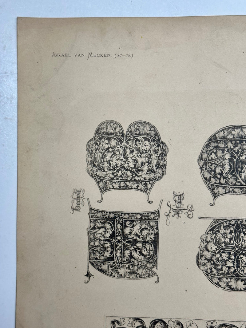 19th Century Decorative Art Ornament Lithograph Portfolio Print Germany 1877 #19   - TvMovieCards.com