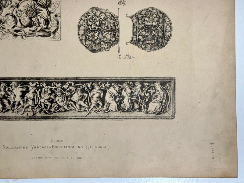 19th Century Decorative Art Ornament Lithograph Portfolio Print Germany 1877 #19   - TvMovieCards.com