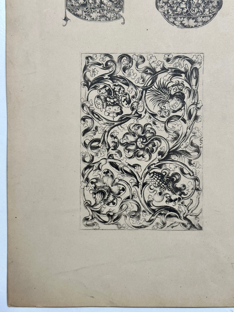 19th Century Decorative Art Ornament Lithograph Portfolio Print Germany 1877 #19   - TvMovieCards.com