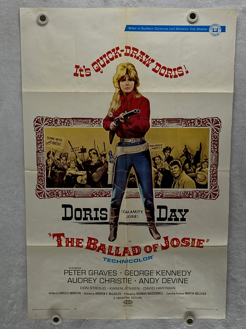 The Ballard of Josie Original 1SH Movie Poster 27 x 41 Doris Day Peter Graves   - TvMovieCards.com