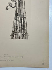 19th Century Decorative Art Ornament Lithograph Portfolio Print Germany 1877 #20   - TvMovieCards.com