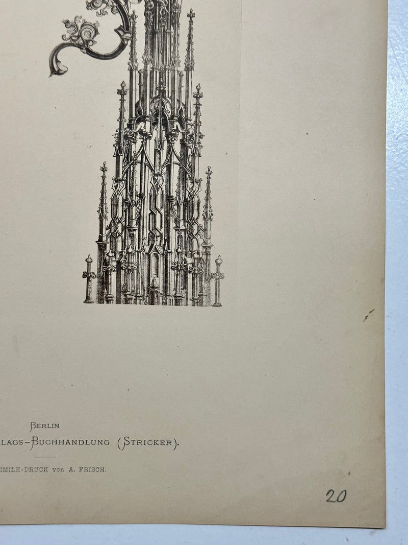 19th Century Decorative Art Ornament Lithograph Portfolio Print Germany 1877 #20   - TvMovieCards.com