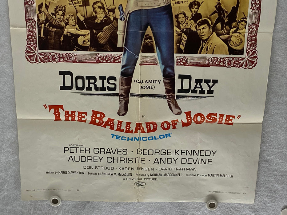 The Ballard of Josie Original 1SH Movie Poster 27 x 41 Doris Day Peter Graves   - TvMovieCards.com