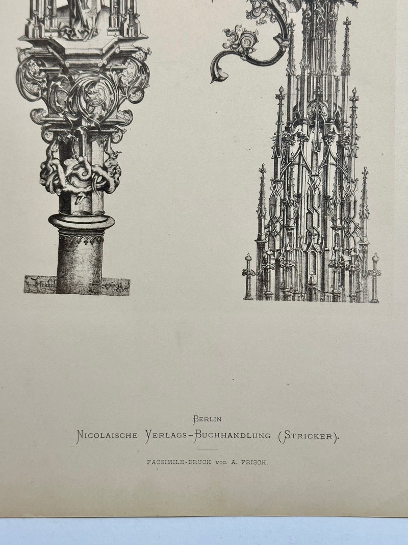 19th Century Decorative Art Ornament Lithograph Portfolio Print Germany 1877 #20   - TvMovieCards.com