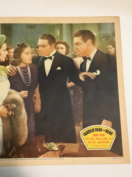 Original Charlie Chan - In Reno Lobby Card #1 Sidney Toler Cortez Brooks   - TvMovieCards.com