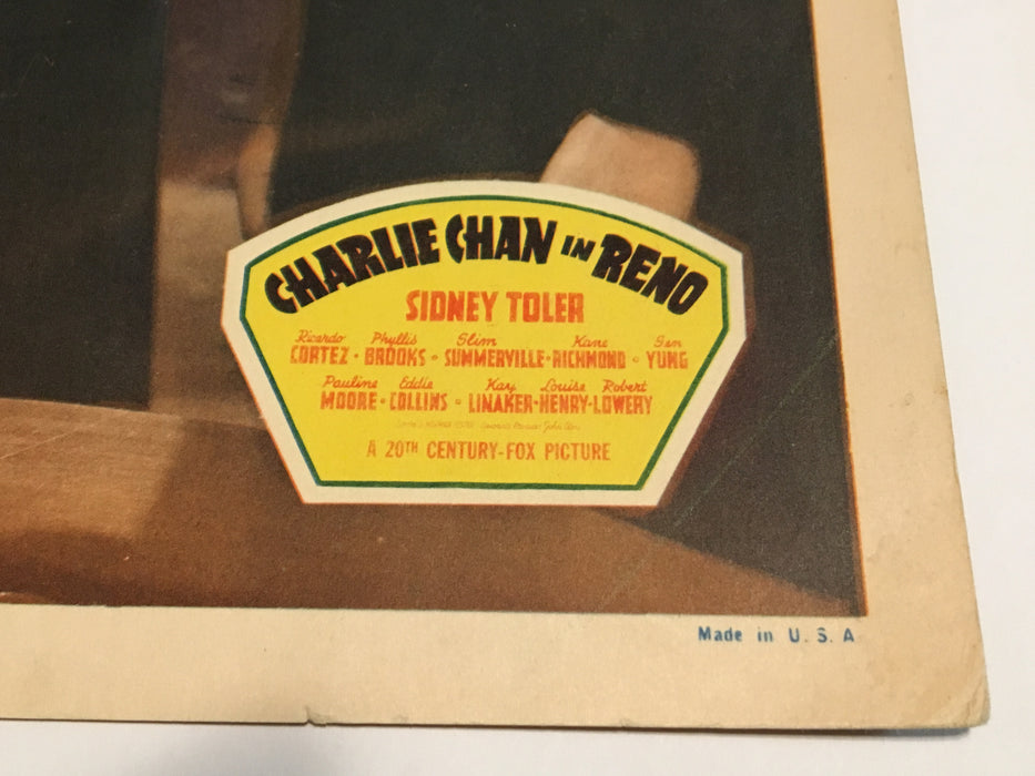 Original Charlie Chan - In Reno Lobby Card #1 Sidney Toler Cortez Brooks   - TvMovieCards.com