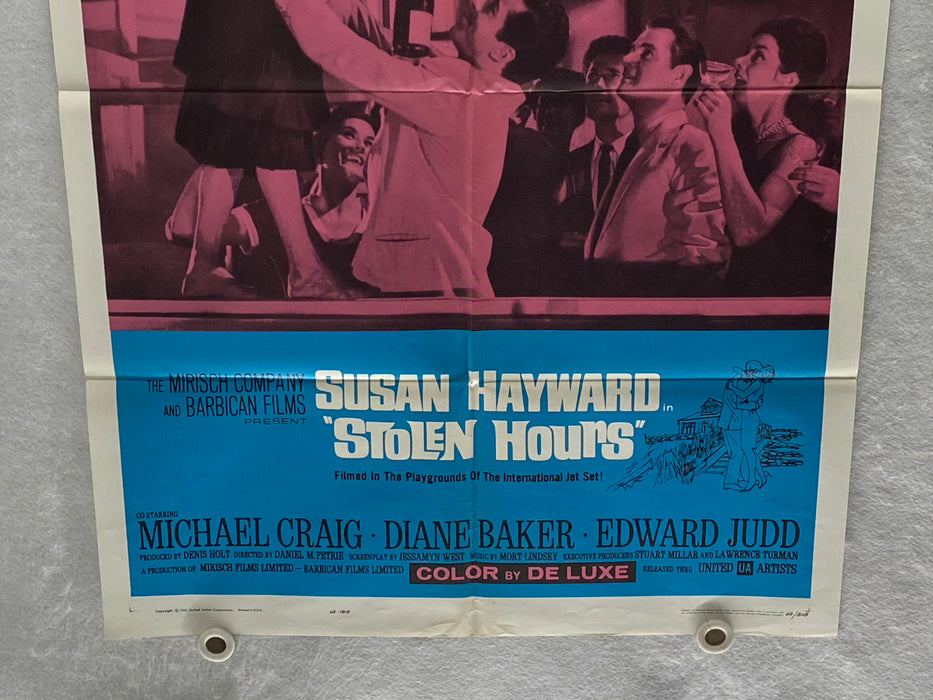 Stolen Hours 1963 Original 1SH Movie Poster 27 x 41 Susan Hayward Michael Craig   - TvMovieCards.com