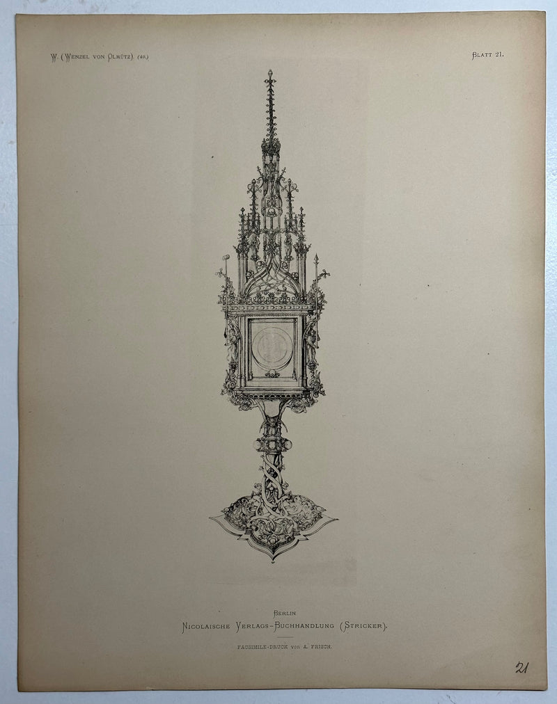 19th Century Decorative Art Ornament Lithograph Portfolio Print Germany 1877 #21   - TvMovieCards.com