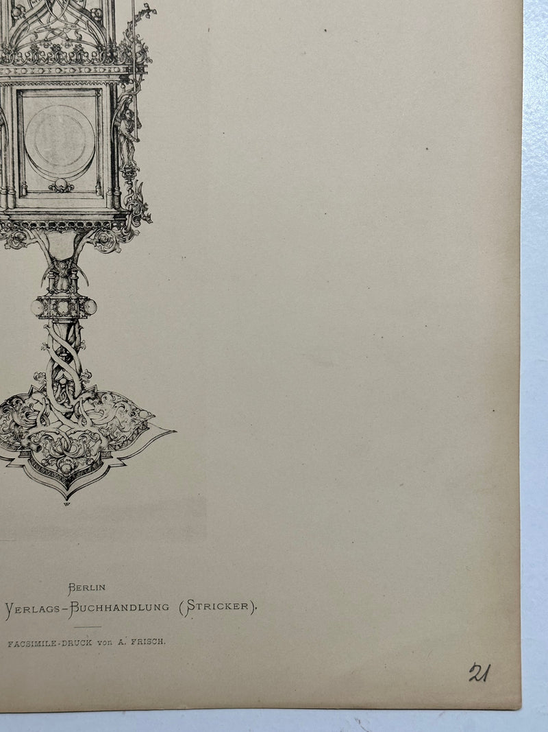 19th Century Decorative Art Ornament Lithograph Portfolio Print Germany 1877 #21   - TvMovieCards.com