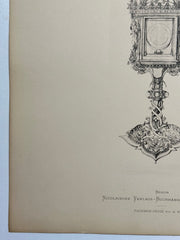 19th Century Decorative Art Ornament Lithograph Portfolio Print Germany 1877 #21   - TvMovieCards.com