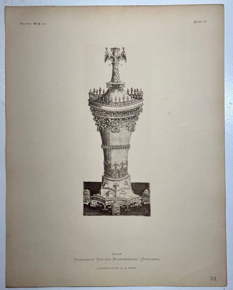 19th Century Decorative Art Ornament Lithograph Portfolio Print Germany 1877 #22   - TvMovieCards.com