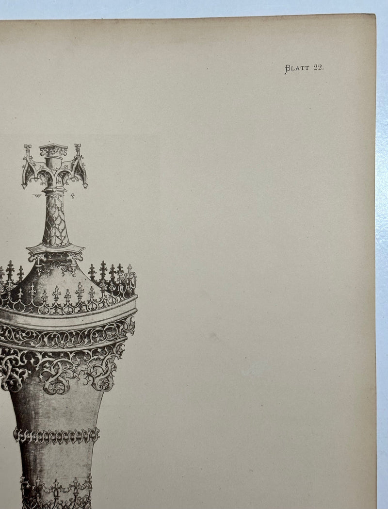 19th Century Decorative Art Ornament Lithograph Portfolio Print Germany 1877 #22   - TvMovieCards.com