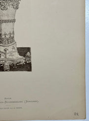 19th Century Decorative Art Ornament Lithograph Portfolio Print Germany 1877 #22   - TvMovieCards.com