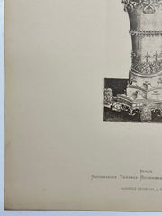 19th Century Decorative Art Ornament Lithograph Portfolio Print Germany 1877 #22   - TvMovieCards.com
