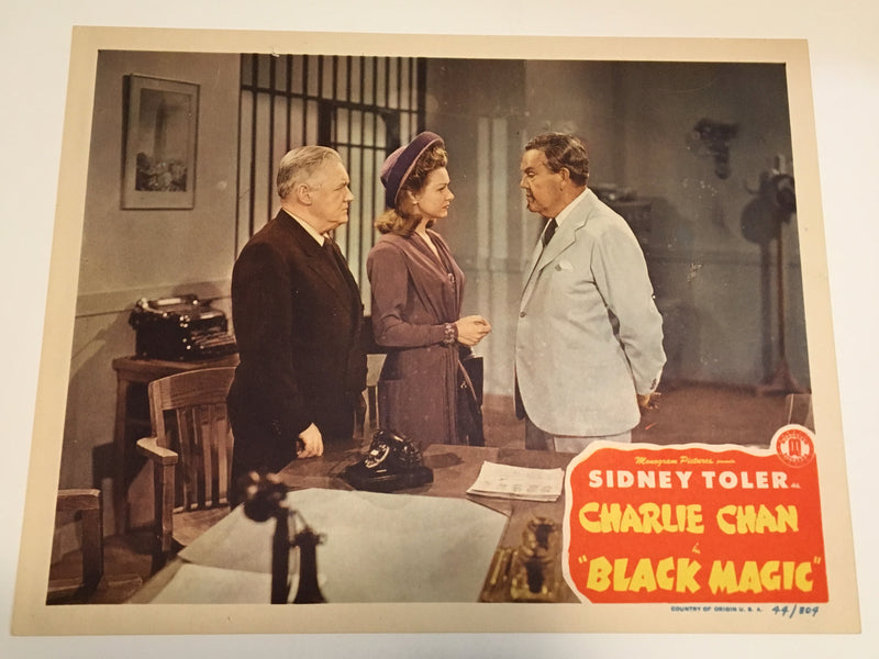Original Charlie Chan - Black Magic Lobby Card #5 Sidney Toler Mantan Moreland   - TvMovieCards.com