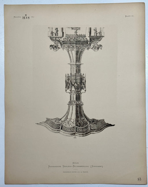 19th Century Decorative Art Ornament Lithograph Portfolio Print Germany 1877 #23   - TvMovieCards.com