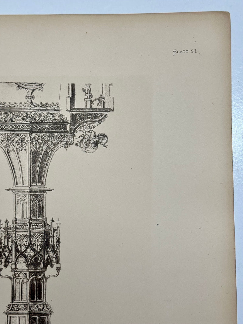 19th Century Decorative Art Ornament Lithograph Portfolio Print Germany 1877 #23   - TvMovieCards.com