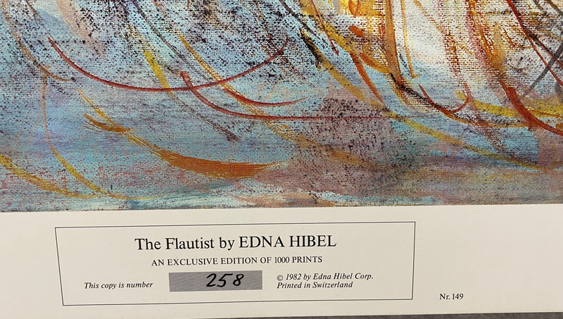 Edna Hibel "The Flautist" Numbered Lithograph Art Print Poster 15 x 24"   - TvMovieCards.com