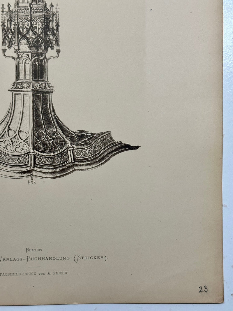 19th Century Decorative Art Ornament Lithograph Portfolio Print Germany 1877 #23   - TvMovieCards.com