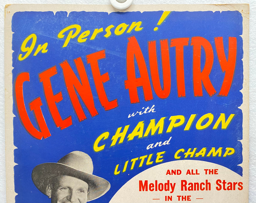 1952 Gene Autry Live Show Window Card 14 x 22 Burlington Memorial Auditorium Iow   - TvMovieCards.com