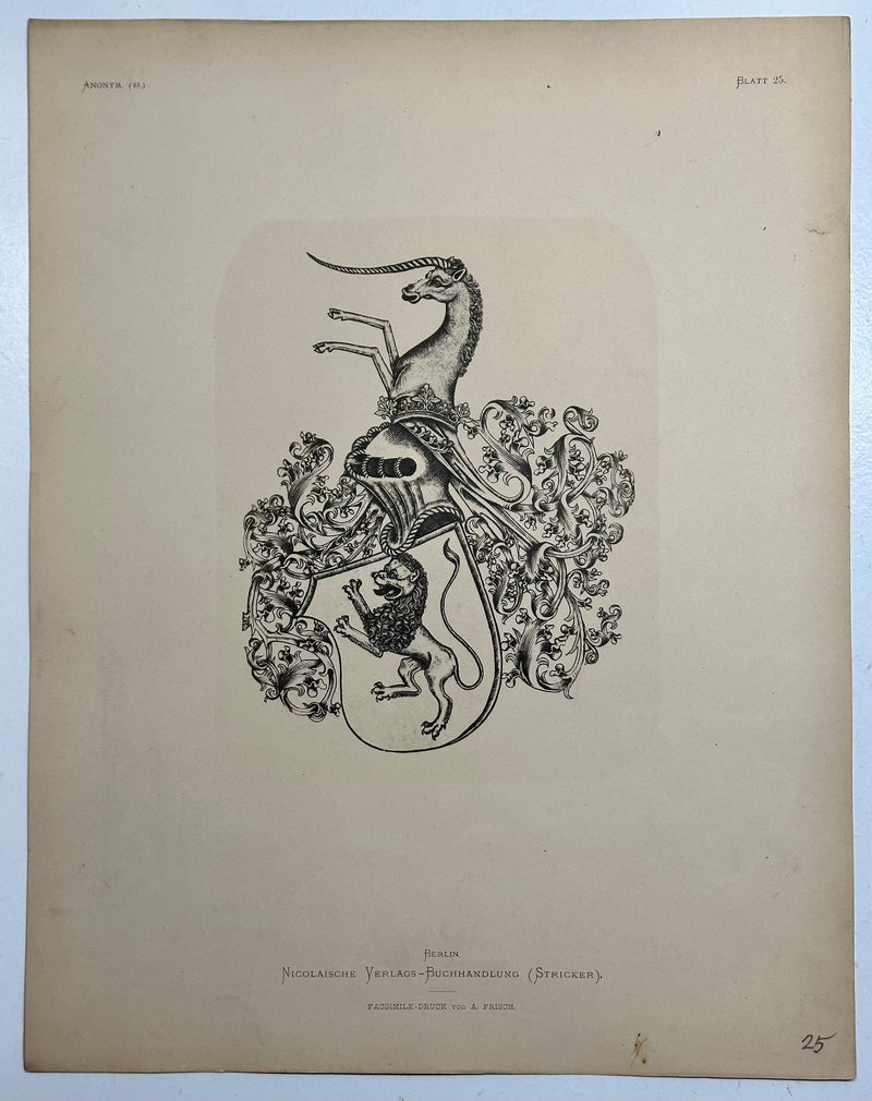 19th Century Decorative Art Ornament Lithograph Portfolio Print Germany 1877 #25   - TvMovieCards.com