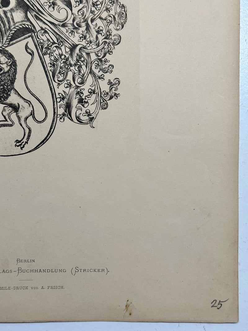 19th Century Decorative Art Ornament Lithograph Portfolio Print Germany 1877 #25   - TvMovieCards.com